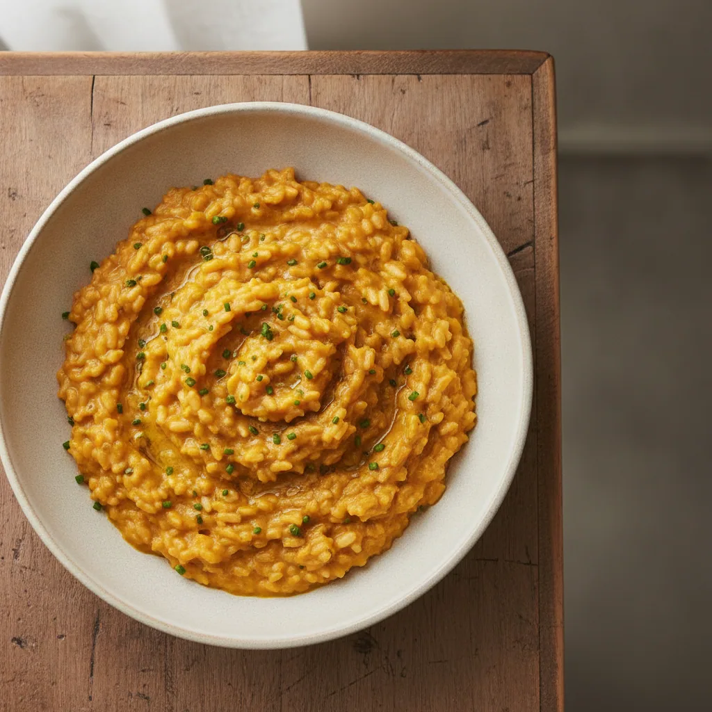 Risoto cremoso de abóbora e missô