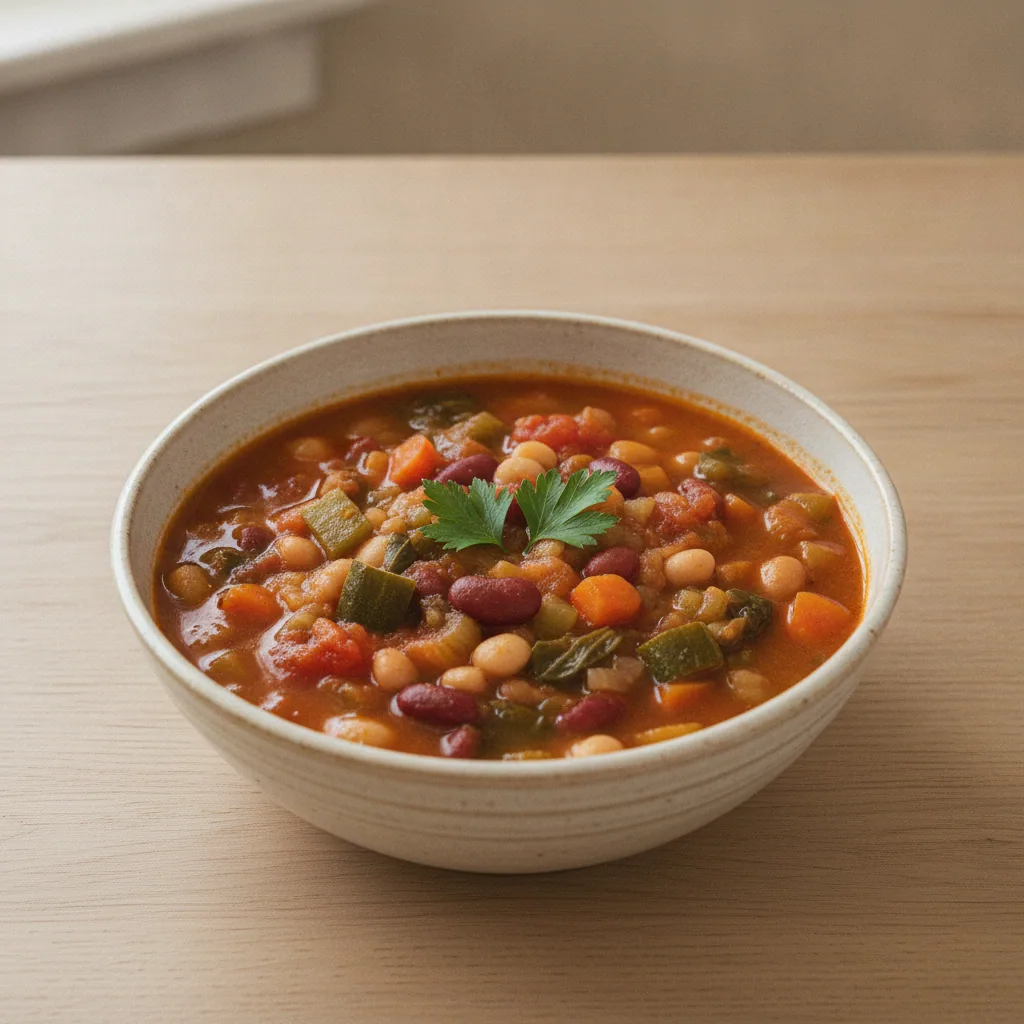 Minestrone de legumes e feijão