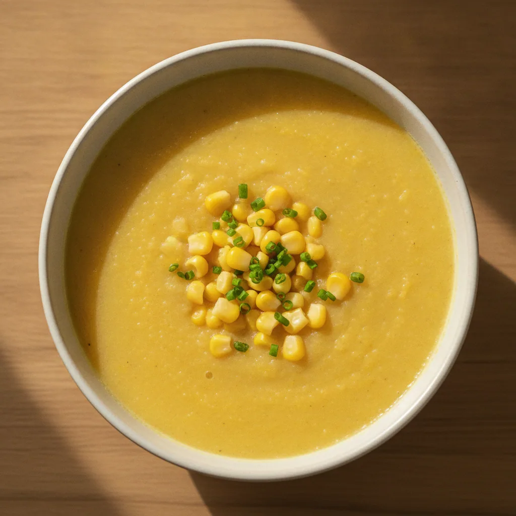Sopa cremosa de milho verde e batata