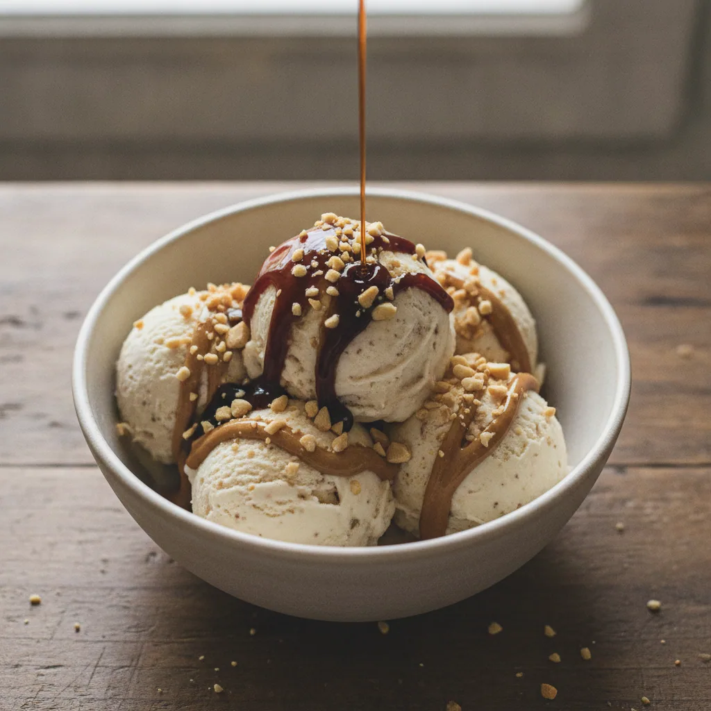 Sorvete de banana com pasta de amendoim
