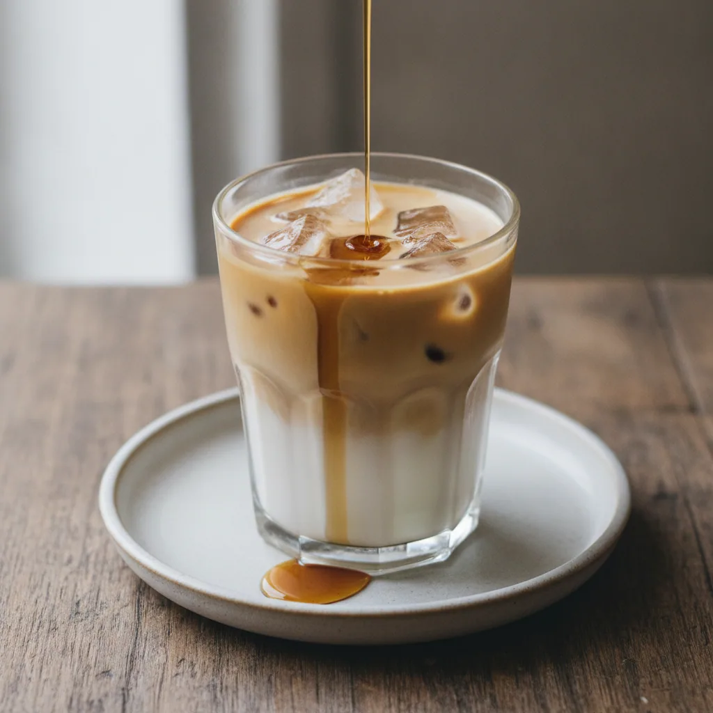 Café gelado batido com leite de aveia