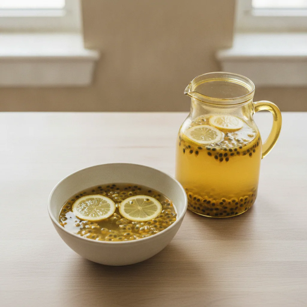Limonada de maracujá com água de coco