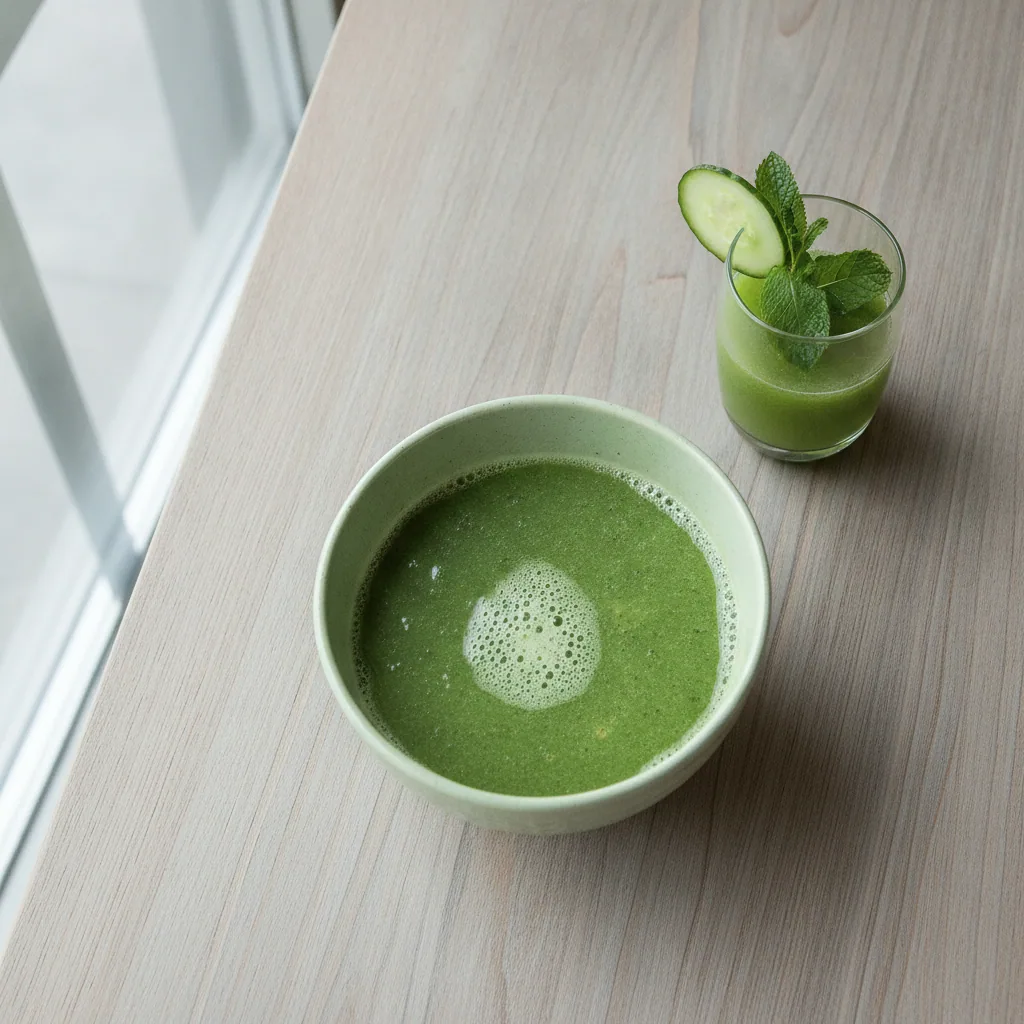 Suco detox de pepino, maçã e limão