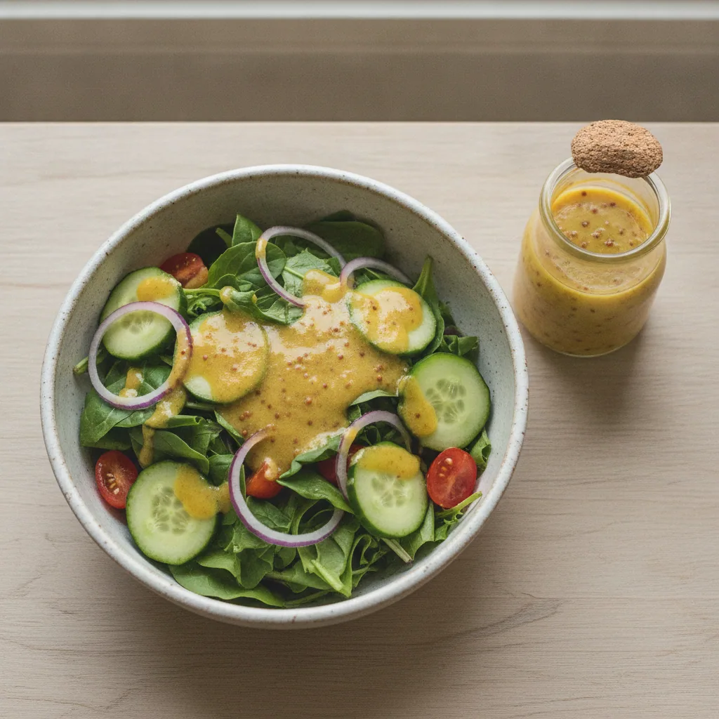 Molho de mostarda e maple para saladas