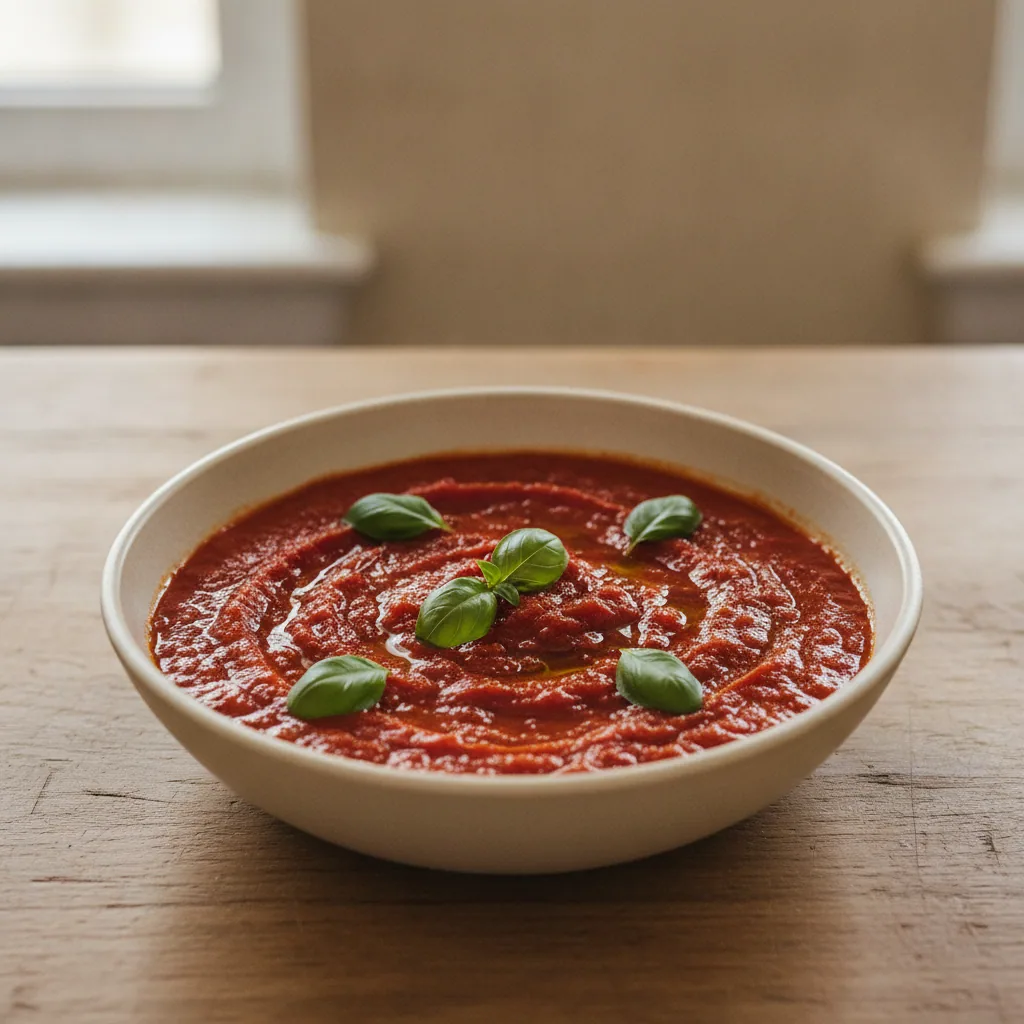 Molho de tomate assado com pimentão e alho