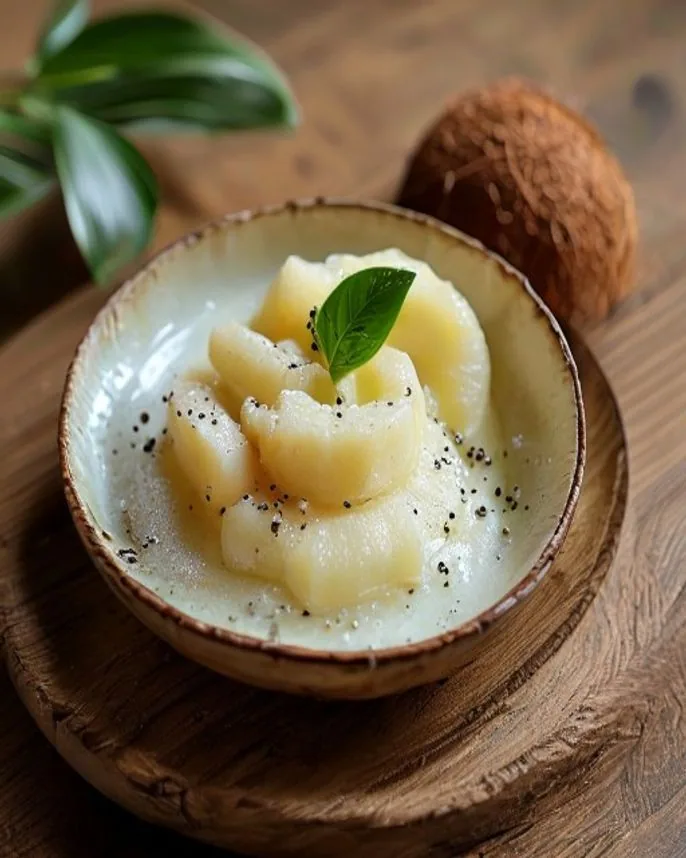 Beiju de goma com coco e melado