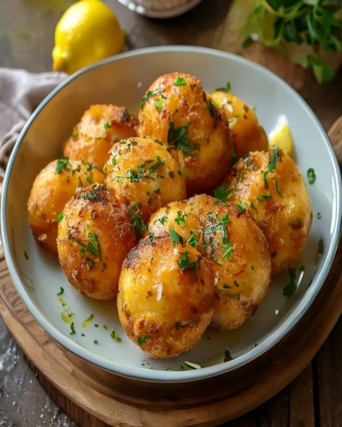 Bolinho de mandioca crocante com coentro