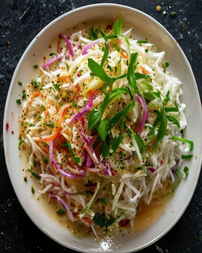 Coleslaw de repolho com maionese de castanha-de-caju