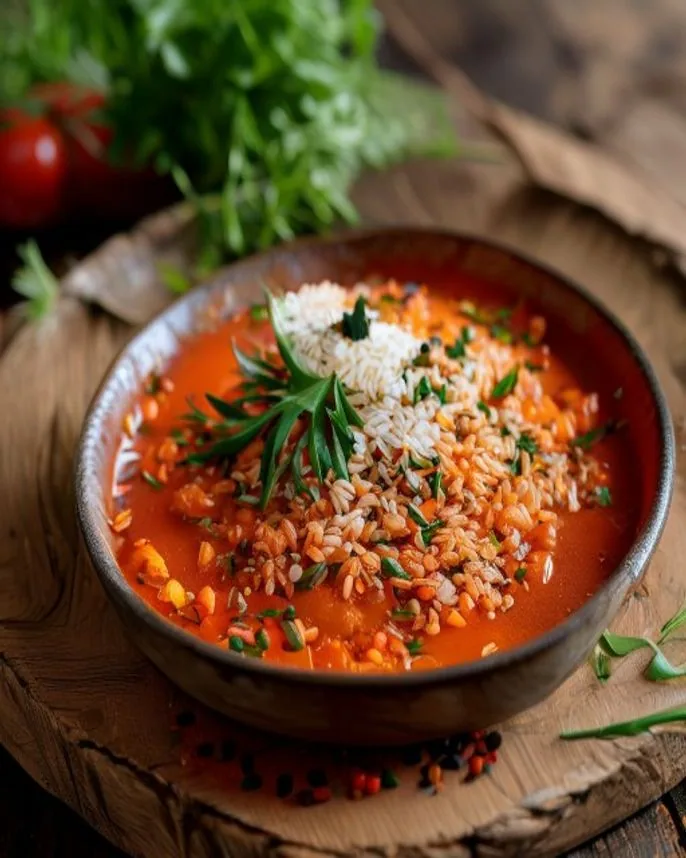 Repolho recheado de arroz e lentilha ao molho de tomate