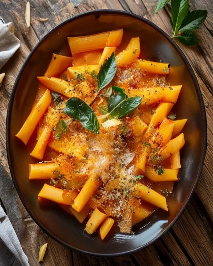 Penne à norma com berinjela dourada