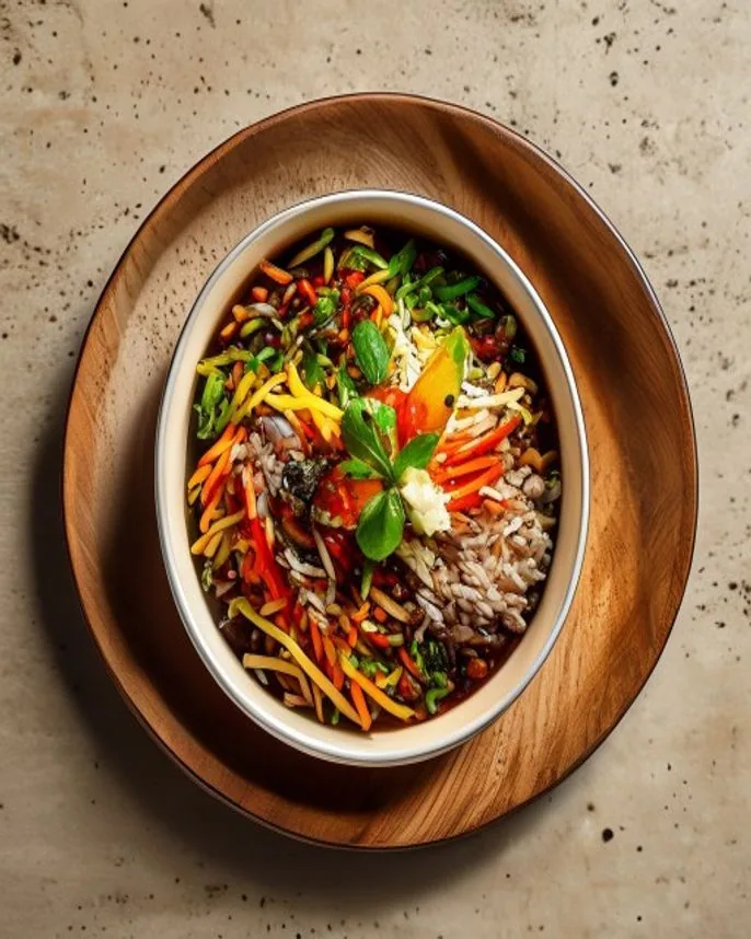 Bibimbap de legumes com gochujang