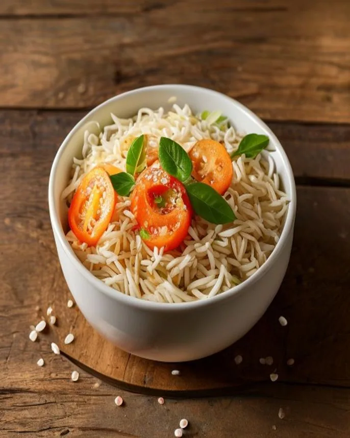 Bowl frio de macarrão de arroz com pepino e amendoim