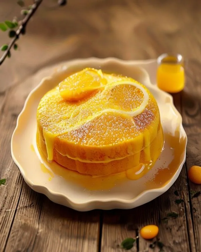 Bolo de laranja com casca batida no liquidificador