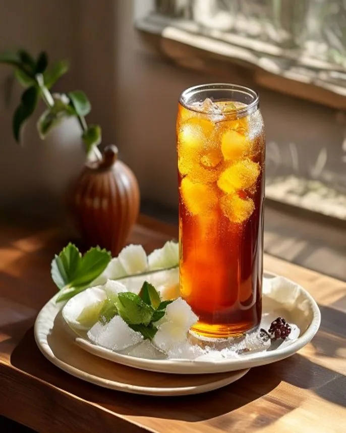 Refresco de tamarindo com água gelada