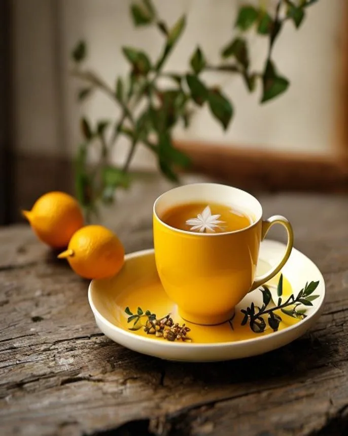 Chá quente de capim-santo com casca de laranja