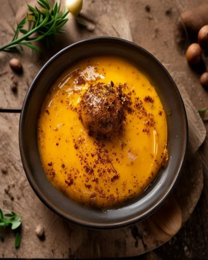 Molho cremoso de mostarda e castanha para batatas
