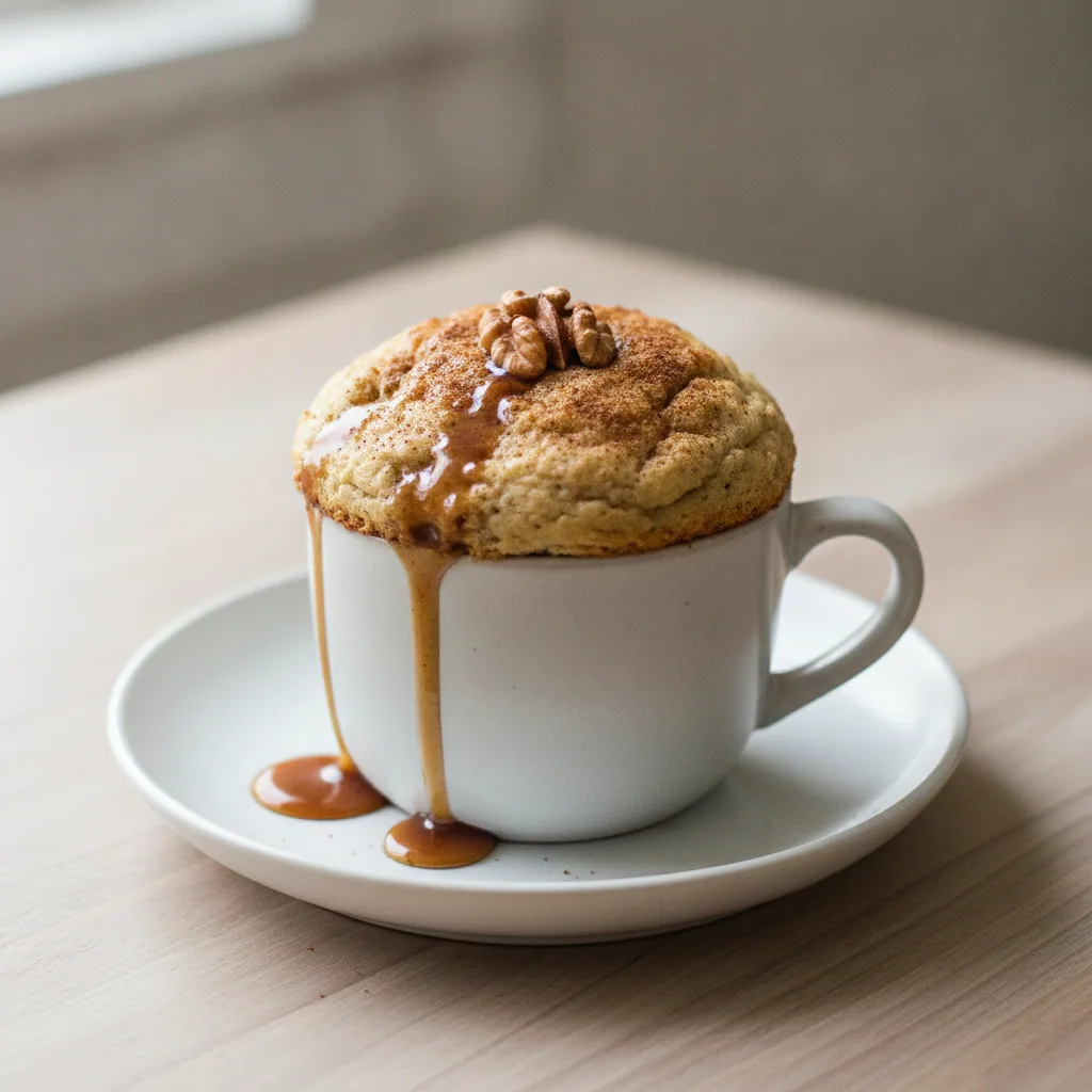 Pao de caneca de micro-ondas de banana e aveia