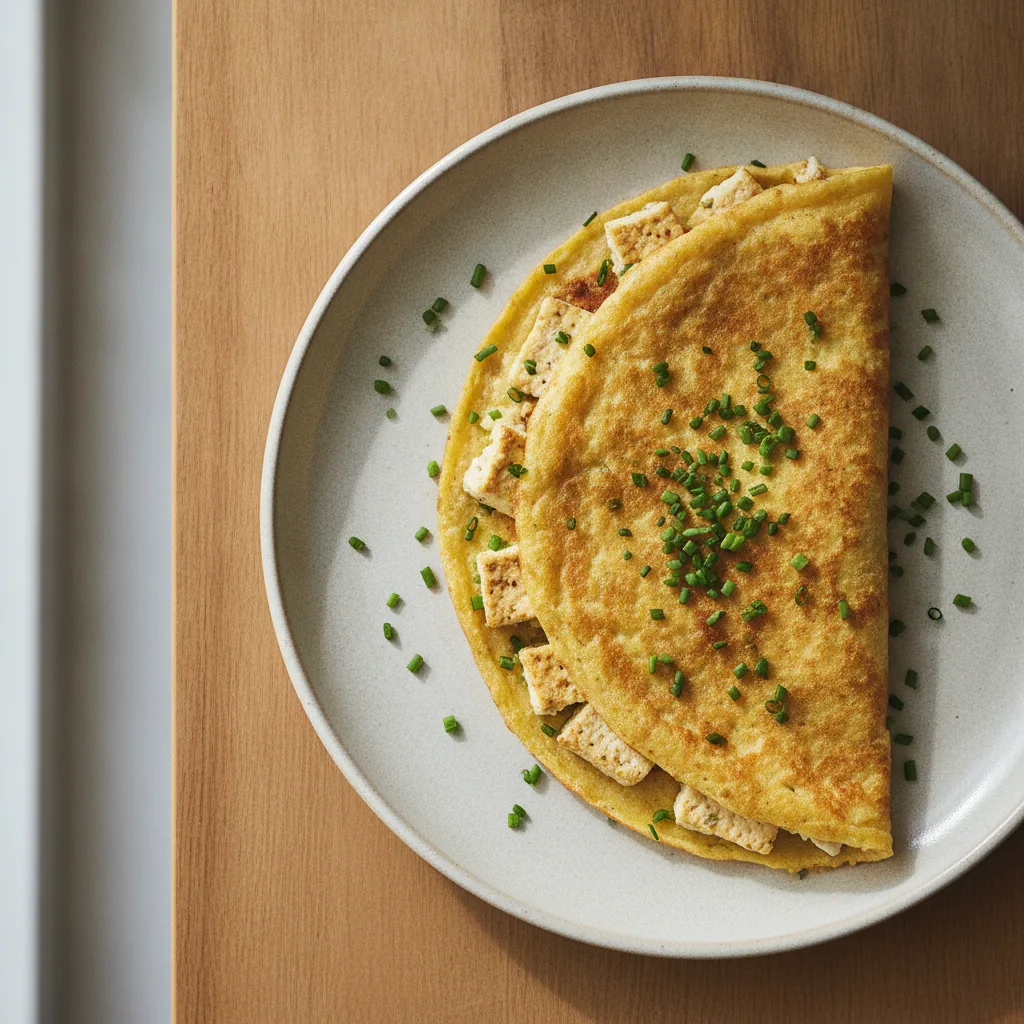 Crepioca proteica de tofu e cebolinha