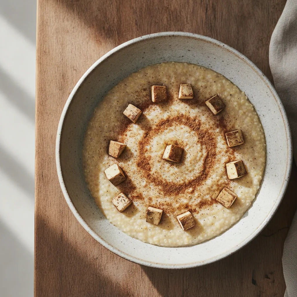 Mingau de quinoa com maca e canela