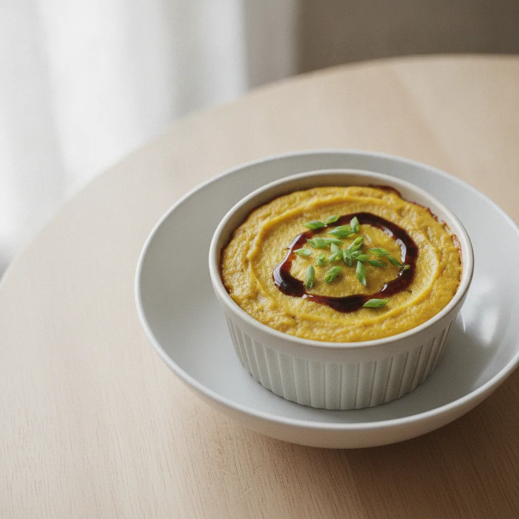 Escondidinho matinal de banana-da-terra e tofu