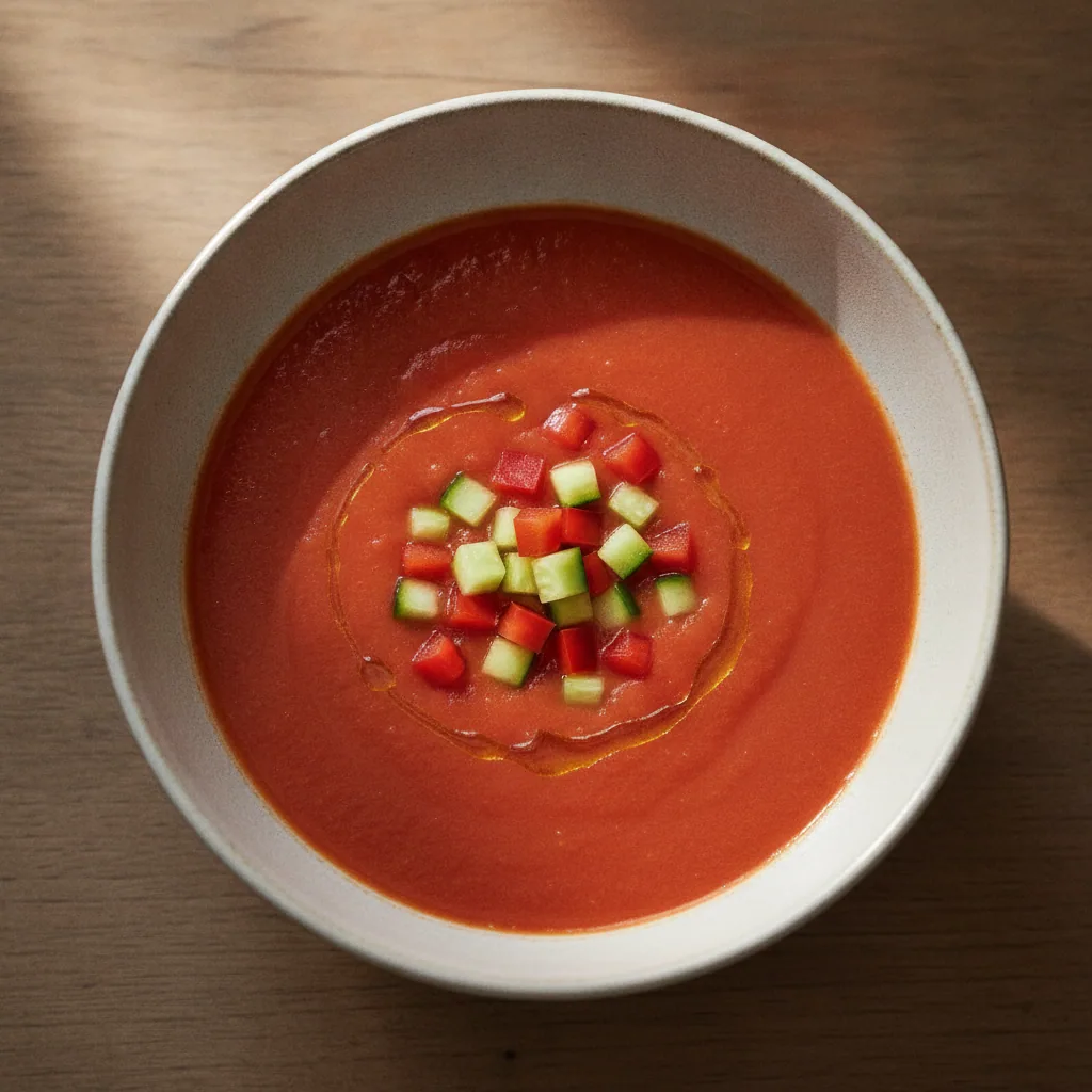 Gazpacho andaluz de tomate e pepino