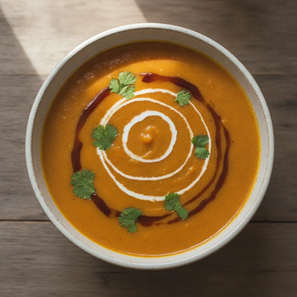Sopa de batata-doce com leite de coco e curry