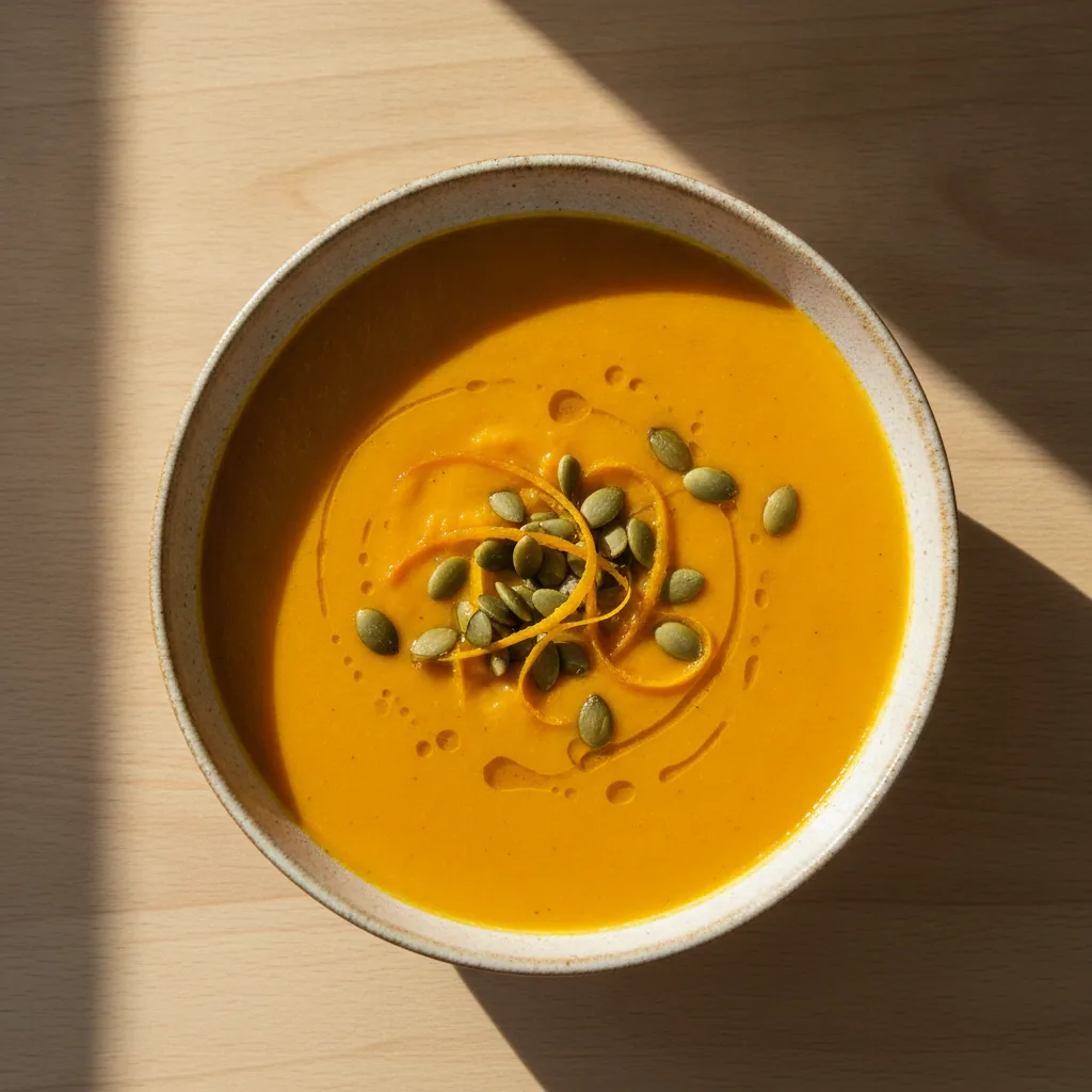 Creme de cenoura assada com laranja e cominho