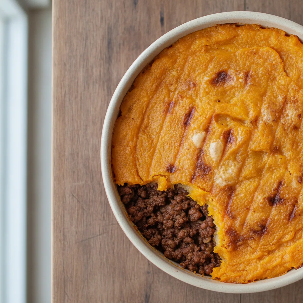 Escondidinho de abobora com proteina de soja