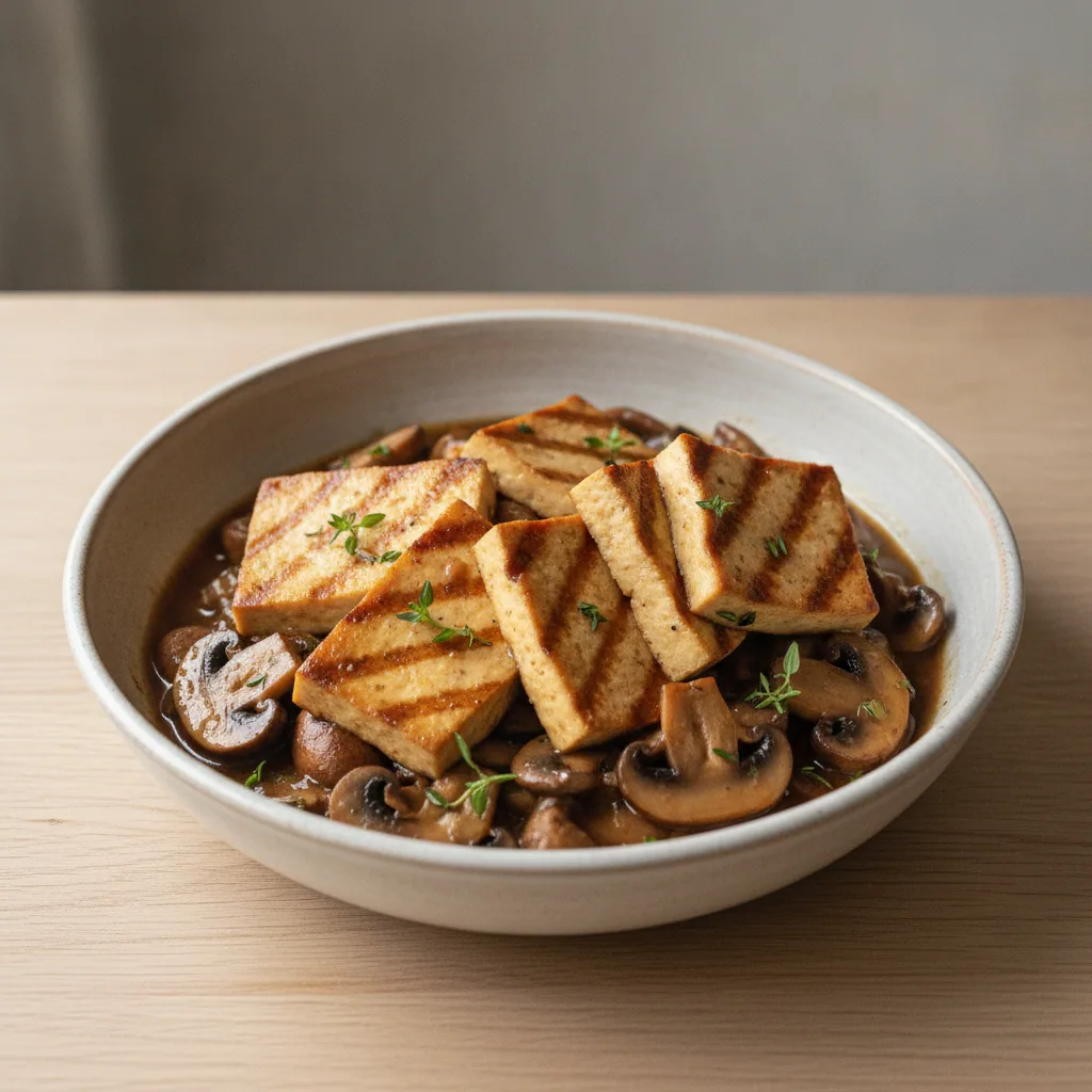 Tofu marsala com cogumelos e ervas