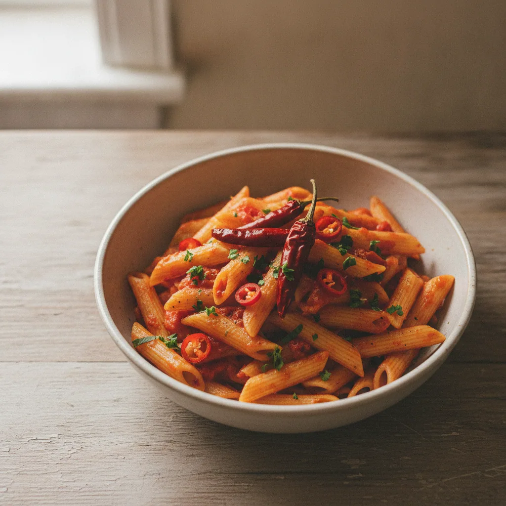 Penne à arrabbiata com pimenta fresca