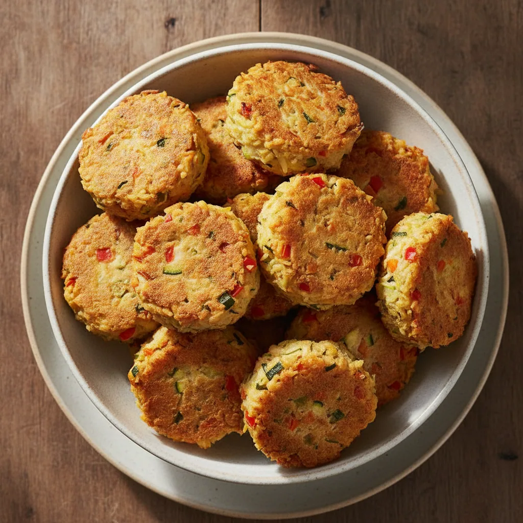 Bolinho de arroz e legumes assado