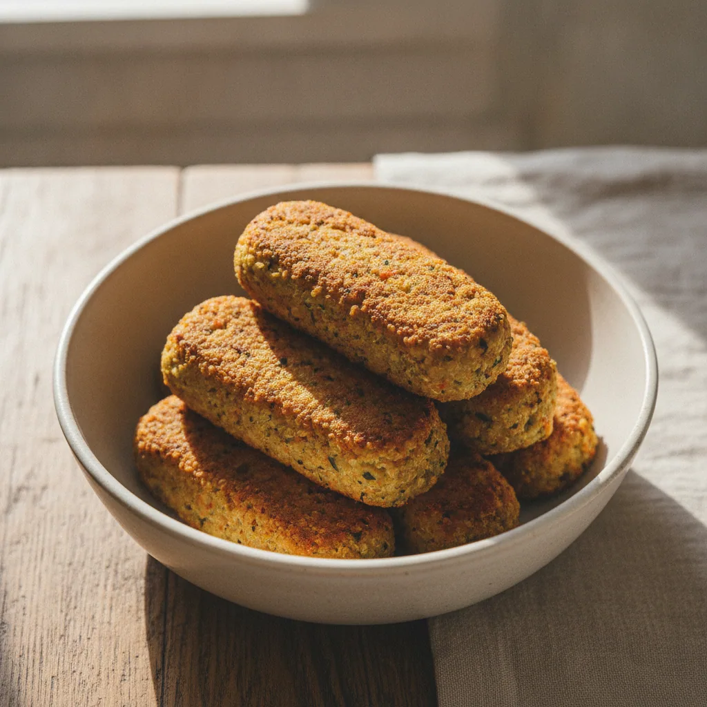 Croquete de quinoa e legumes ao forno