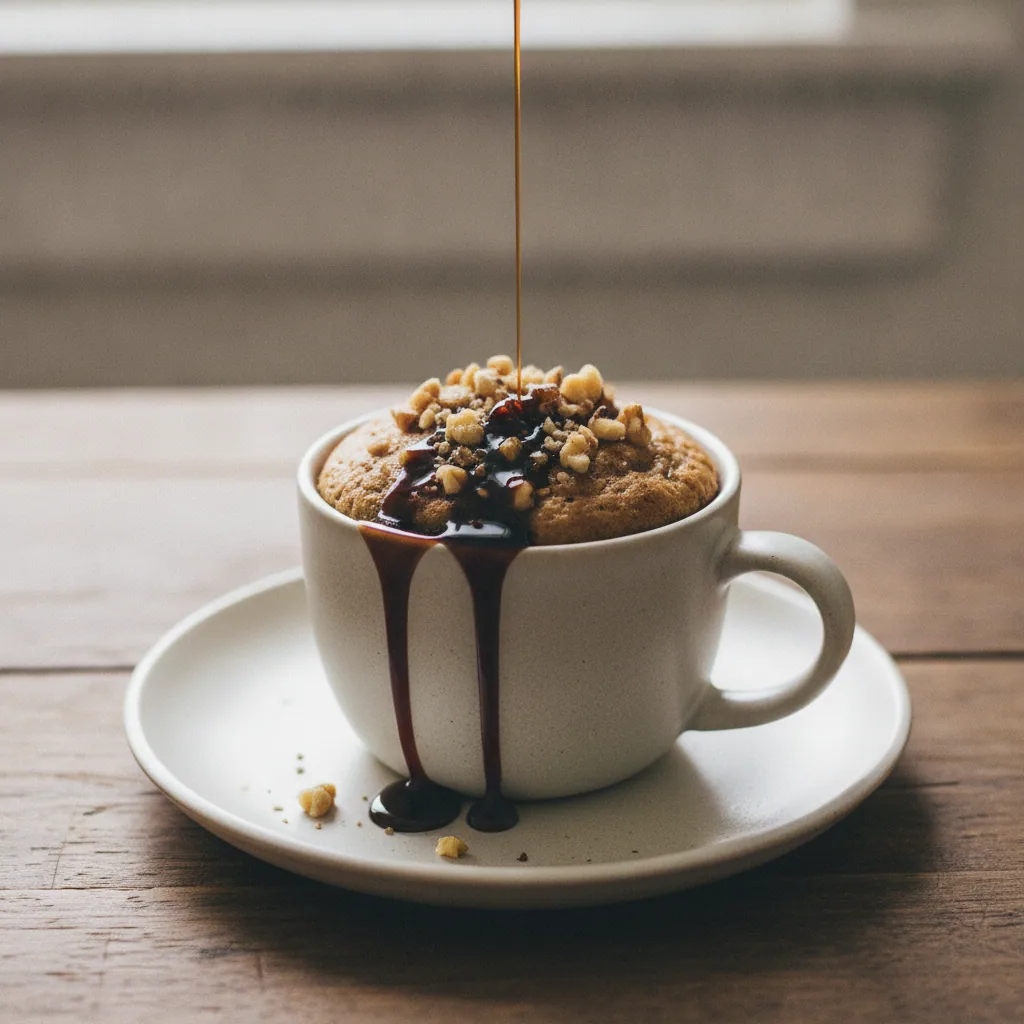 Bolo de banana e nozes de caneca na air fryer