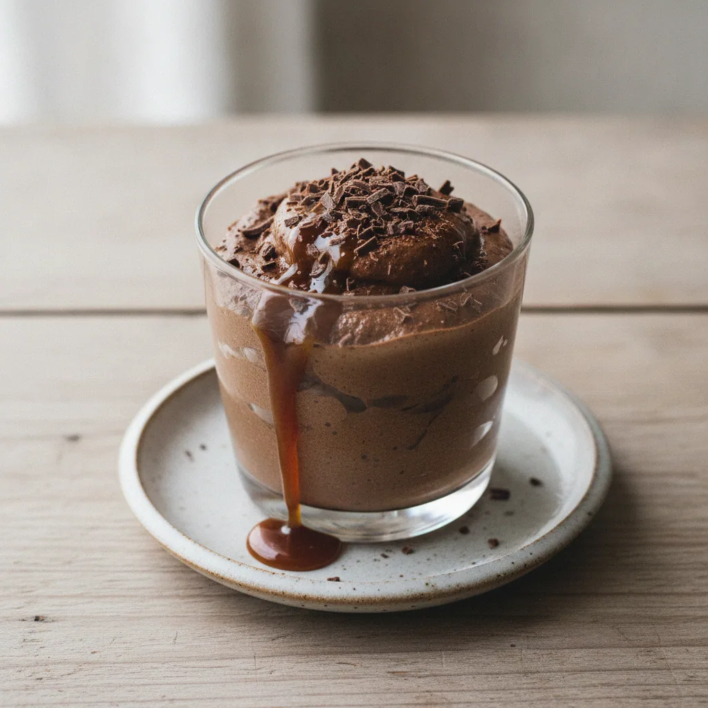 Mousse aerada de chocolate com aquafaba