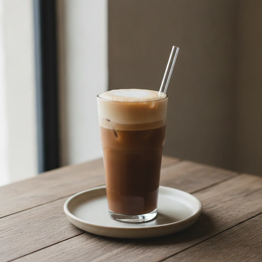 Cafe mocha gelado com leite de amendoa