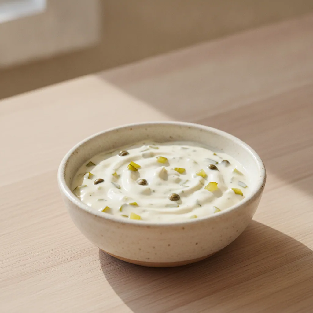 Molho tártaro vegano de picles e alcaparra