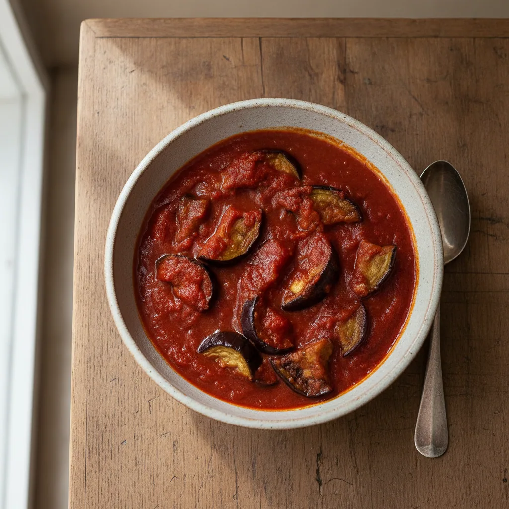 Molho de tomate com berinjela defumada