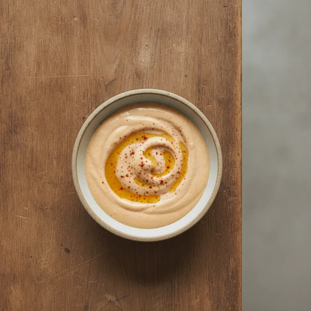 Molho de tahine com harissa para grelhados