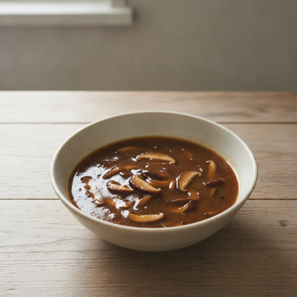 Molho de shiitake e missô para arroz