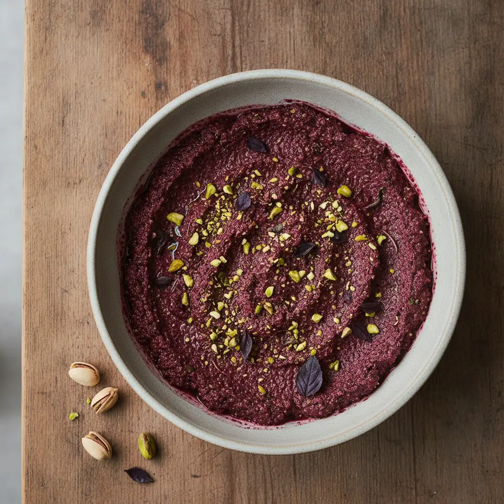 Pesto de manjericão vermelho com pistache