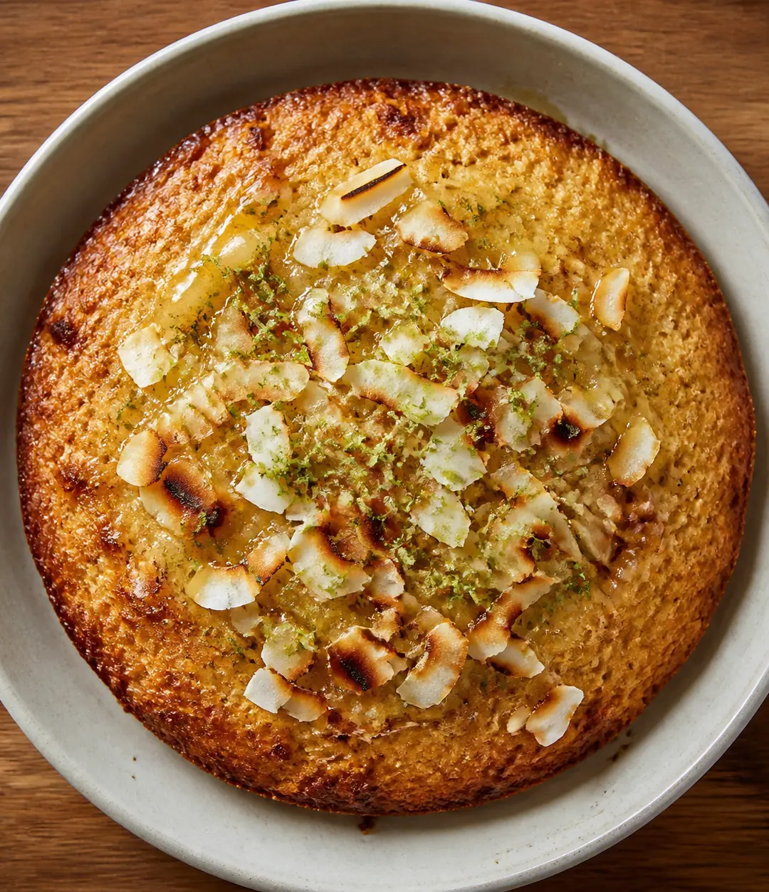 Bolo de frigideira de milho e coco