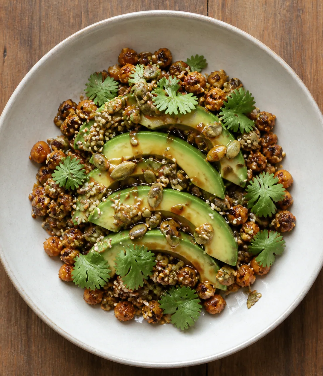 Granola salgada de grão-de-bico e sementes