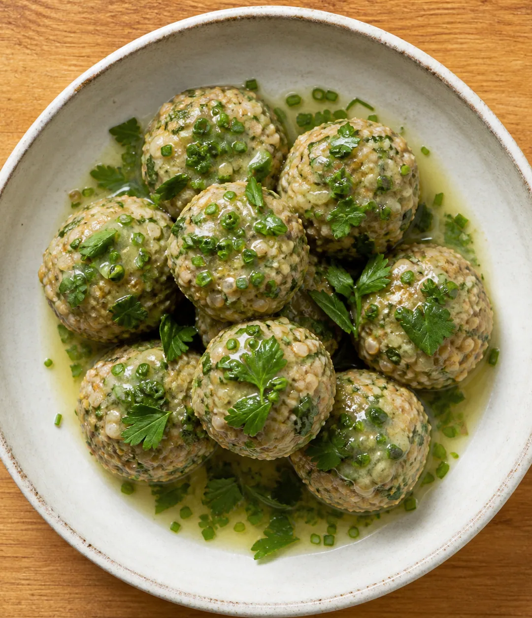 Bolinho de arroz integral com ervas e molho de limão