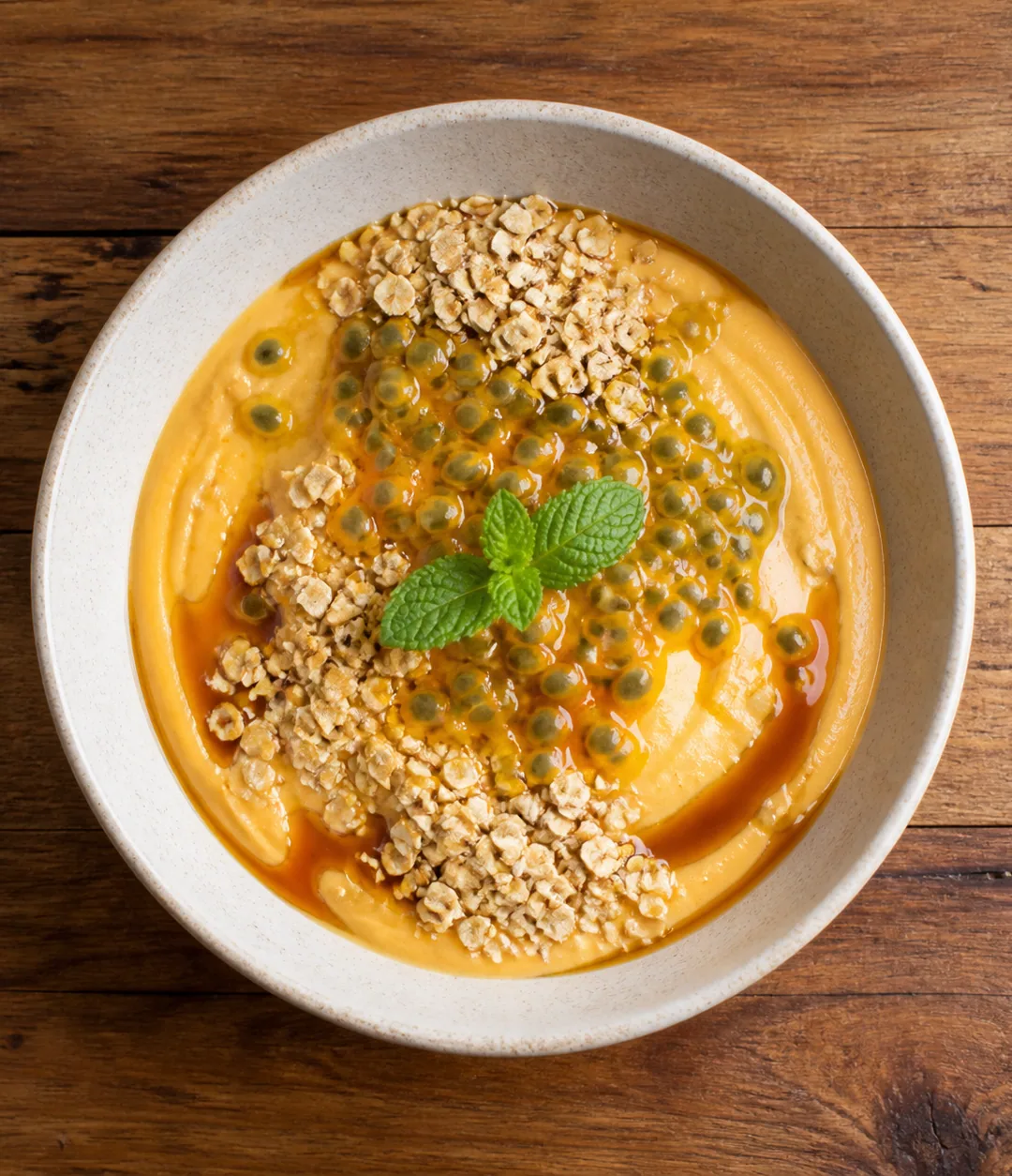 Vitamina de mamão, maracujá e aveia