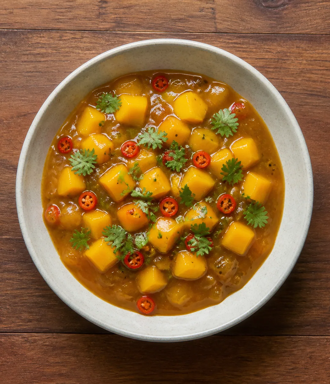 Chutney de manga, gengibre e pimenta