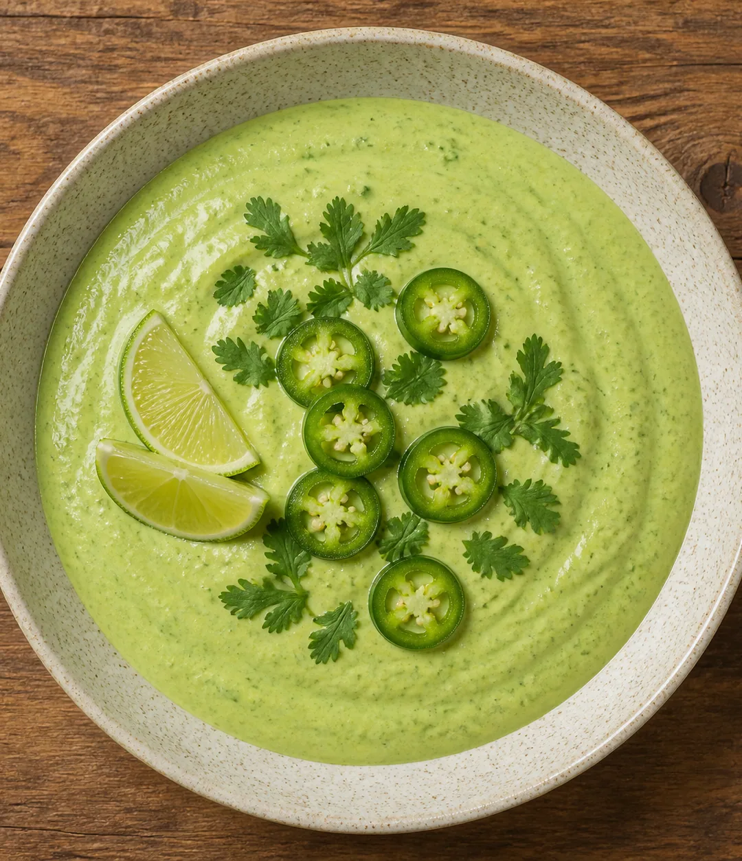 Molho verde de abacate, coentro e jalapeño