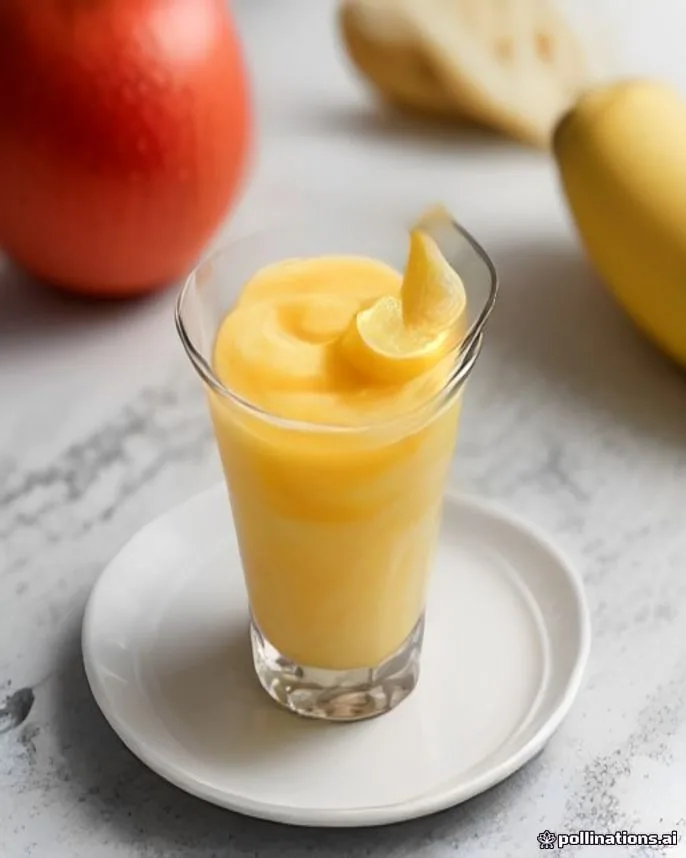 Sorbet de banana, morango e manjericão