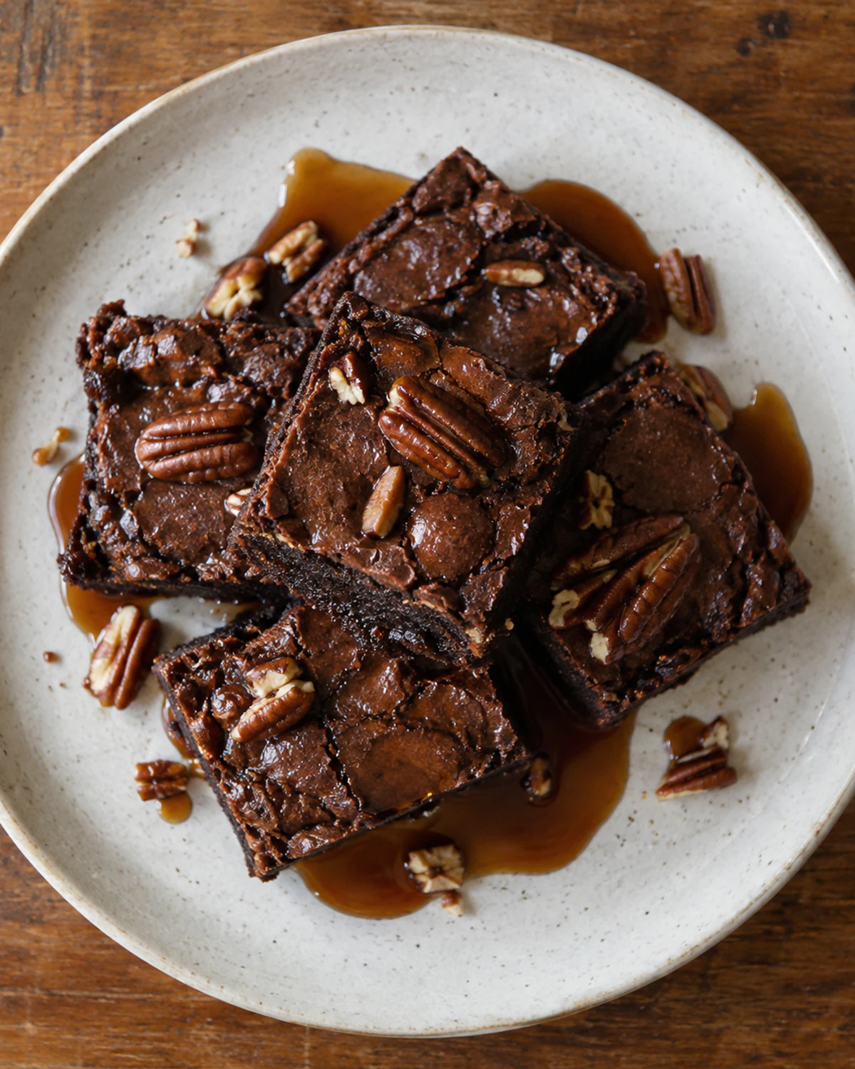 Brownie de batata-doce e cacau com nozes-pecã