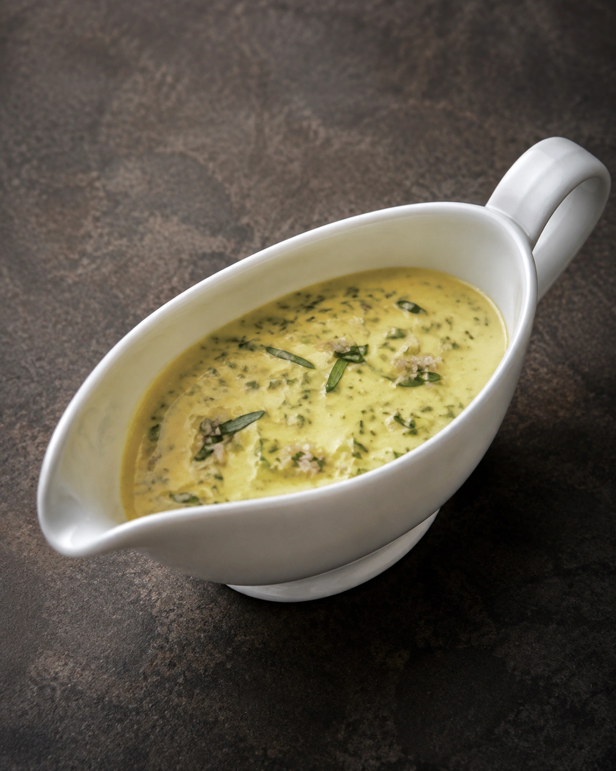 Molho béarnaise vegetal com estragão fresco, chalotas e emulsão sedosa