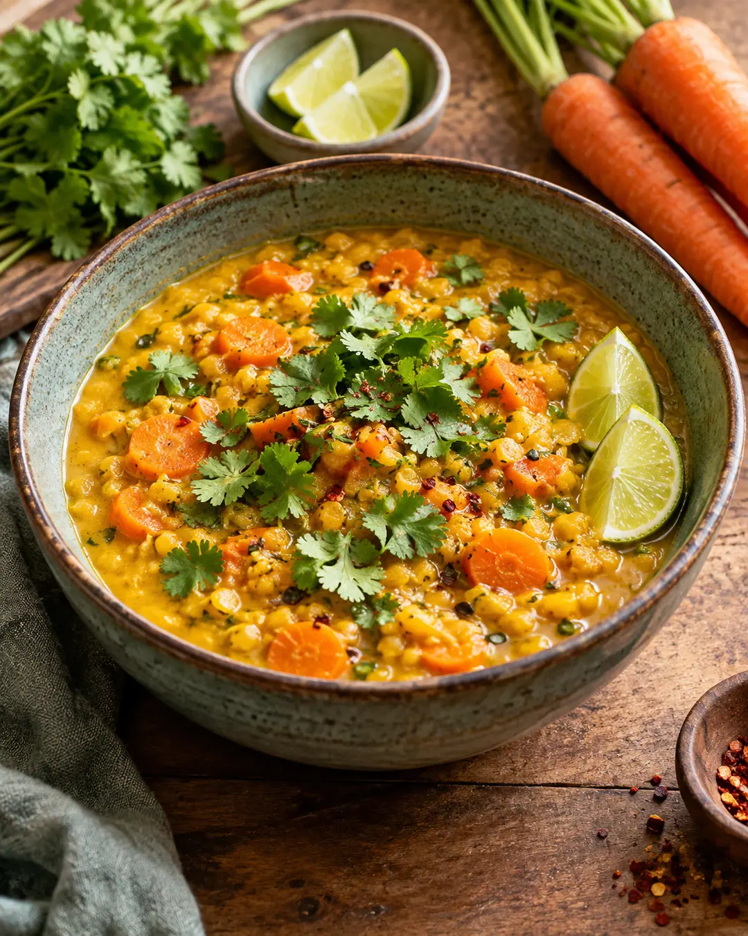Dal de cenoura, coco e limão